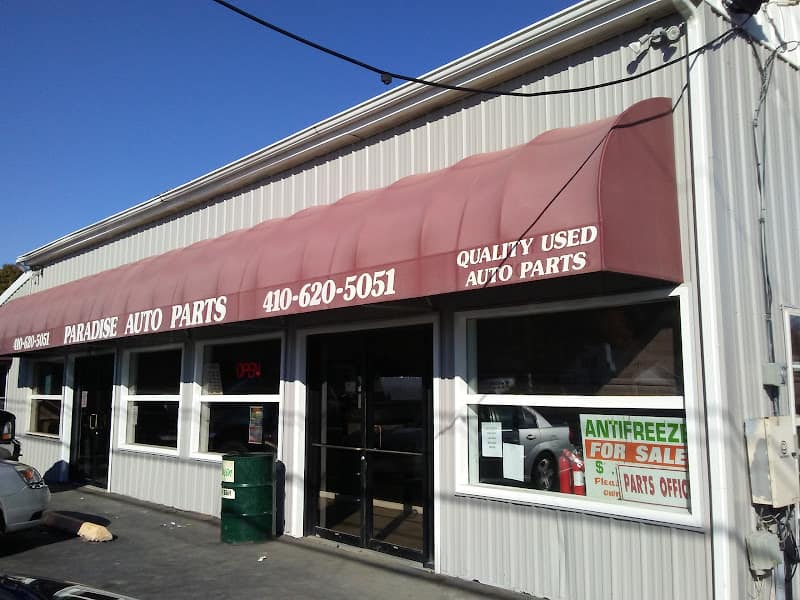 Paradise Auto Parts Inc Used auto parts store at 929 W Pulaski Hwy B